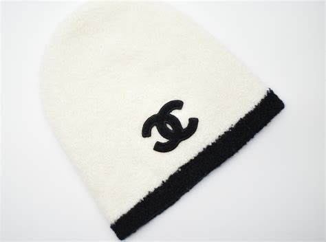 chanel black and white beanie|Chanel cotton headband.